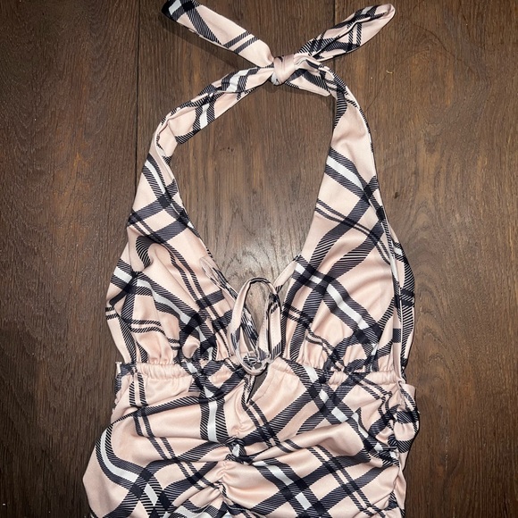 Tan Halter Top and Pleated Skirt Set - Picture 6 of 6